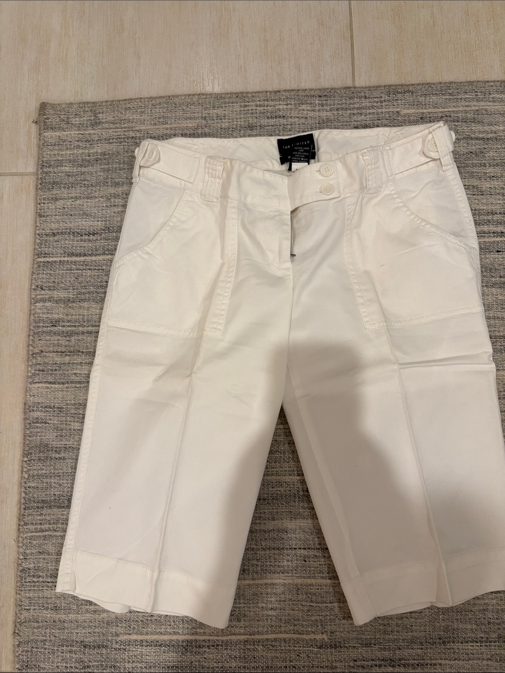 The Limited White Women's Bermuda Shorts with Panel Front